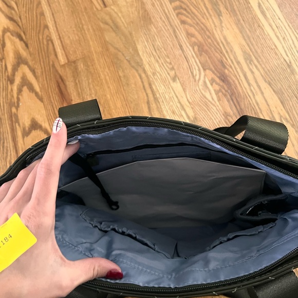 IHKWIP NWT quilt pattern military olive green anti theft tote - Picture 3 of 6